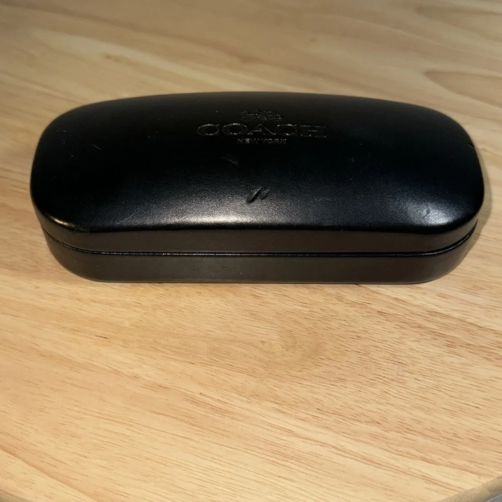 COACH Leather Clam Shell Closure Black Sunglass Eyeglass Case